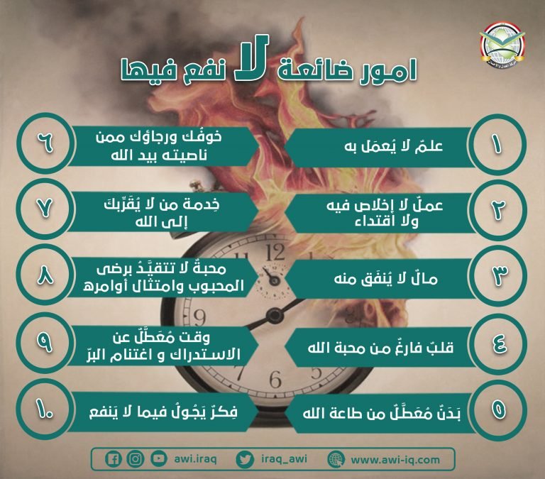 إنفوجرافيك اا أمور لا يُنتفع بها