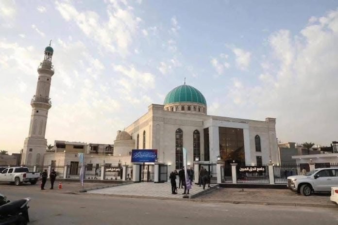 حركة العدل والإحسان تشارك في افتتاح جامع الحق المبين ببغداد